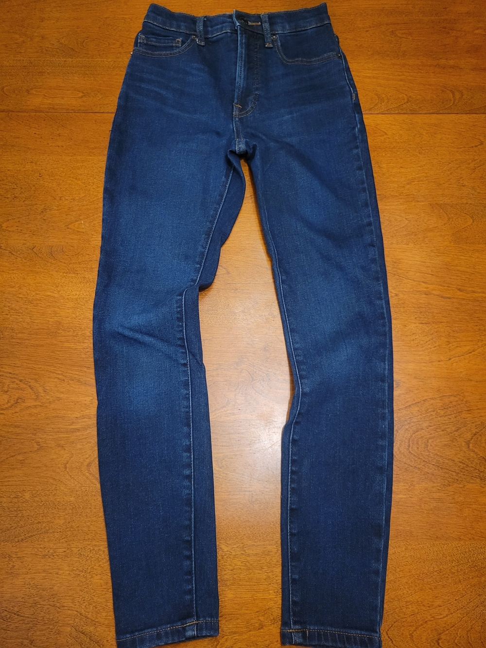 Everlane High Rise Skinny Jeans in Dark Blue Wash | Stretch | 23 Ankle